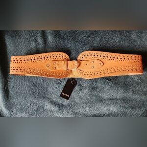 Torrid Tan Metal Detail Perforated Elastic Belt